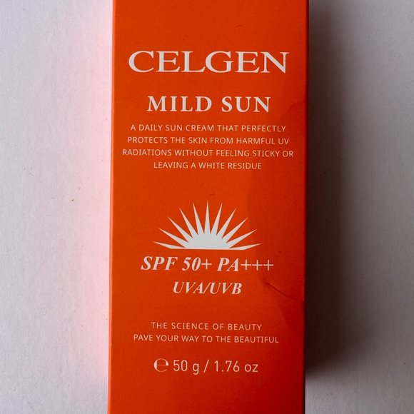 New Celgen Mild Sun SPF50+ PA+++ UVA/UVB Sunscreen Cream - Picture 1 of 1